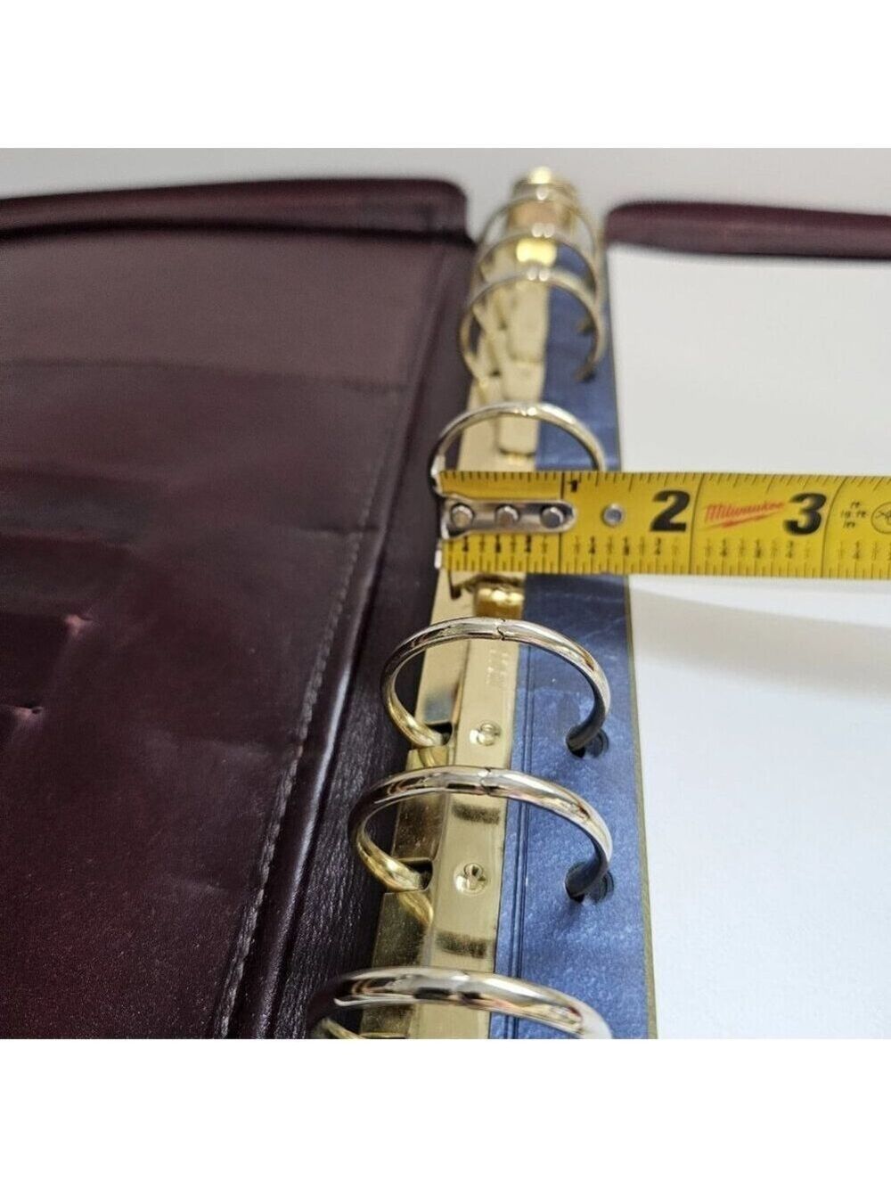 Franklin Quest Leather 7 Ring Binder Burgundy Organizer Dividers Card Holders - Picture 14 of 16